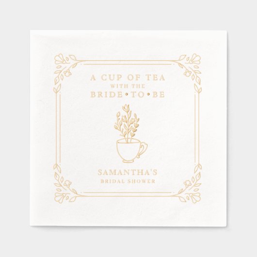 Elegant Tea Party Vrijgezellenfeest Folie Servetten (Voorkant)