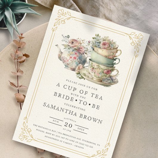  Elegant Tea Party Vrijgezellenfeest Kaart