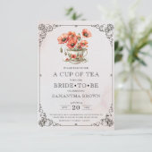  Elegant Tea Party Vrijgezellenfeest Kaart (Staand voorkant)