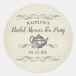 Elegant Tea Party | VRIJGEZELLENFEEST Ronde Sticker