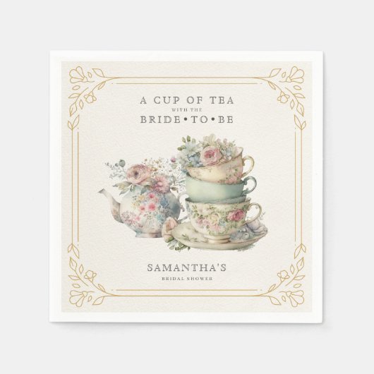  Elegant Tea Party Vrijgezellenfeest Servet (Voorkant)
