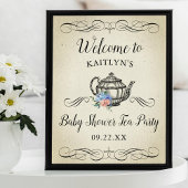 Elegant Tea Party | Welkom Baby shower Poster