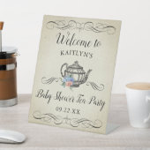 Elegant  Tea Party | Welkom Baby shower Reclamebord Met Voetstuk (Insitu)