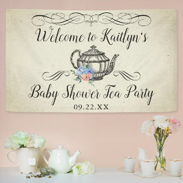 Elegant  Tea Party | Welkom Baby shower Spandoek