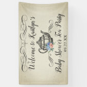Elegant  Tea Party | Welkom Baby shower Spandoek (Verticaal)