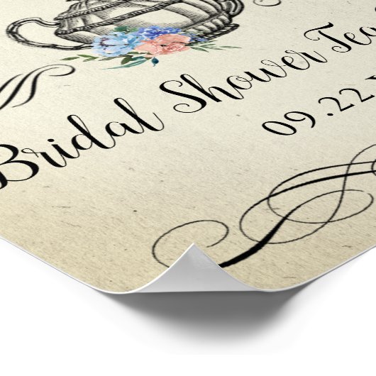 Elegant  Tea Party | Welkom Vrijgezellenfeest Poster (Hoek)