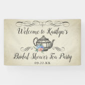 Elegant Tea Party | Welkom Vrijgezellenfeest Spandoek (Horizontaal)