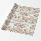 Elegant Tea Party wrapping Paper Cadeaupapier (Uitgerold)