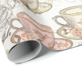 Elegant Tea Party wrapping Paper Cadeaupapier (Rol Hoek)