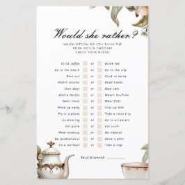 Elegant Tea Party zou ze liever bruids spel