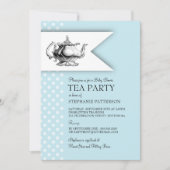 Elegant Tea Polka Dot Boy Baby shower Tea Party Kaart (Voorkant)