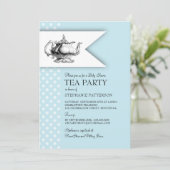 Elegant Tea Polka Dot Boy Baby shower Tea Party Kaart (Staand voorkant)