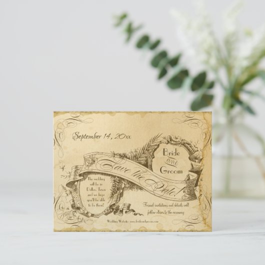 Elegant  Tea Sred Save the Dates Ann Aankondigingskaart (Staand voorkant)