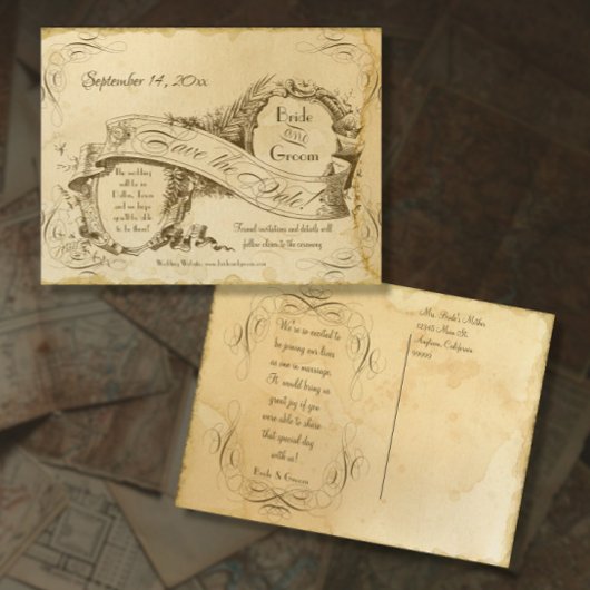 Elegant  Tea Sred Save the Dates Ann Aankondigingskaart