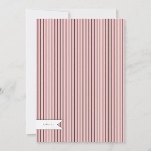 Elegant Tea Ticking Stripe Baby shower Tea Party Kaart (Achterkant)