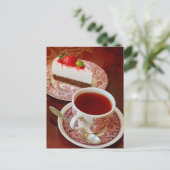 Elegant Tea Time Postcard Feestdagenkaart (Staand voorkant)
