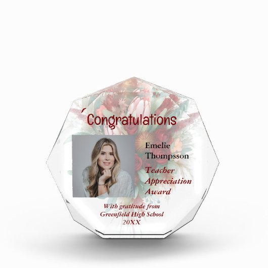 Elegant Teacher Appreciation Award Keepsake Foto (Voorkant)
