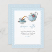 Elegant Teacup Baby shower Tea Party Diaper Raffle (Voorkant / Achterkant)