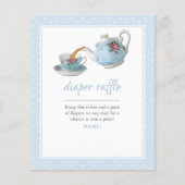 Elegant Teacup Baby shower Tea Party Diaper Raffle (Voorkant)