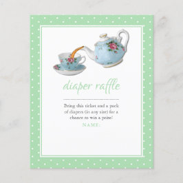 Elegant Teacup Baby shower Tea Party Diaper Raffle
