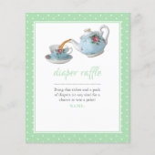 Elegant Teacup Baby shower Tea Party Diaper Raffle (Voorkant)