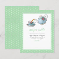 Elegant Teacup Baby shower Tea Party Diaper Raffle