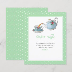 Elegant Teacup Baby shower Tea Party Diaper Raffle