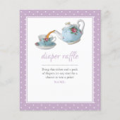 Elegant Teacup Baby shower Tea Party Diaper Raffle (Voorkant)