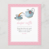 Elegant Teacup Baby shower Tea Party Diaper Raffle (Voorkant)