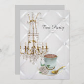 elegant teacup chandelier  tea party kaart (Voorkant / Achterkant)