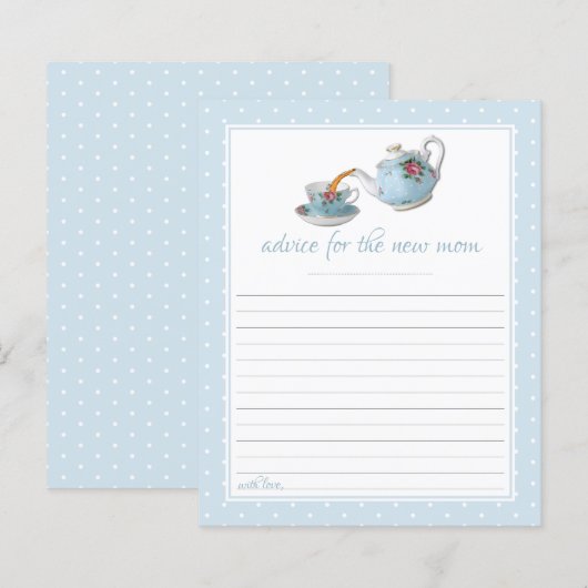 Elegant Teacups Baby shower Tea Party Advice (Voorkant / Achterkant)