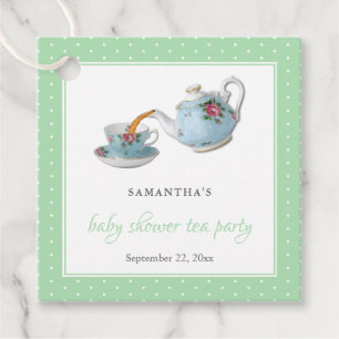 Elegant Teacups Baby shower Tea Party Bedankjes Labels