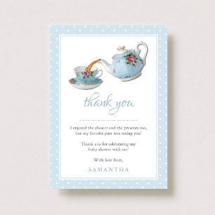Elegant Teacups Baby shower Tea Party Bedankkaart