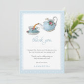Elegant Teacups Baby shower Tea Party Bedankkaart (Staand voorkant)