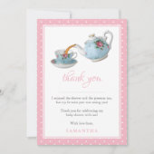 Elegant Teacups Baby shower Tea Party Bedankkaart (Voorkant)