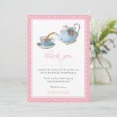 Elegant Teacups Baby shower Tea Party Bedankkaart (Staand voorkant)