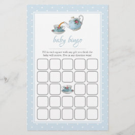 Elegant Teacups Baby shower Tea Party Bingo