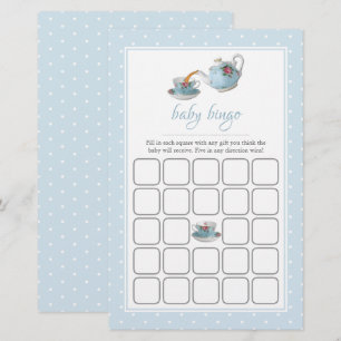 Elegant Teacups Baby shower Tea Party Bingo