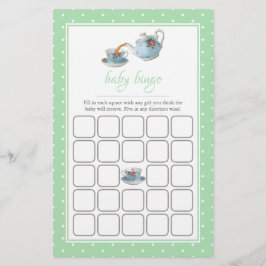 Elegant Teacups Baby shower Tea Party Bingo