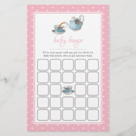 Elegant Teacups Baby shower Tea Party Bingo