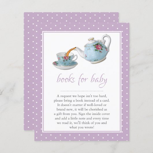 Elegant Teacups Baby shower Tea Party Book Request (Voorkant / Achterkant)
