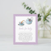 Elegant Teacups Baby shower Tea Party Book Request (Staand voorkant)