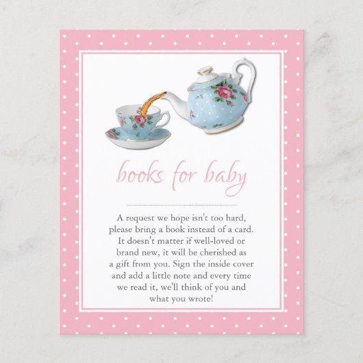 Elegant Teacups Baby shower Tea Party Book Request (Voorkant)