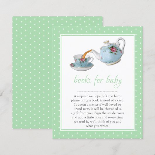 Elegant Teacups Baby shower Tea Party Book Request (Voorkant / Achterkant)