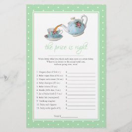 Elegant Teacups Baby shower Tea Party Game