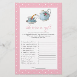 Elegant Teacups Baby shower Tea Party Game