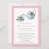 Elegant Teacups Baby shower Tea Party Kaart (Voorkant)