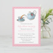 Elegant Teacups Baby shower Tea Party Kaart (Staand voorkant)