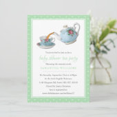 Elegant Teacups Baby shower Tea Party Kaart (Staand voorkant)