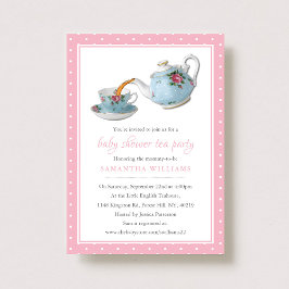 Elegant Teacups Baby shower Tea Party Kaart